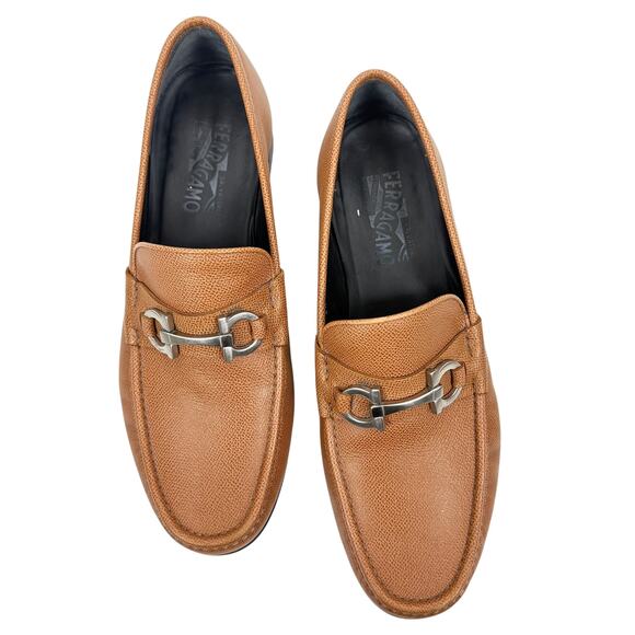 Salvatore Ferragamo Grandioso 2 Gancini Bit Leather Loafers Brown Size 11.5 EEE - Picture 4 of 13